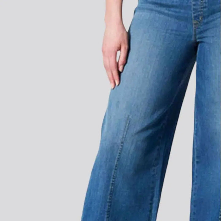 Wide-leg street jeans
 for women