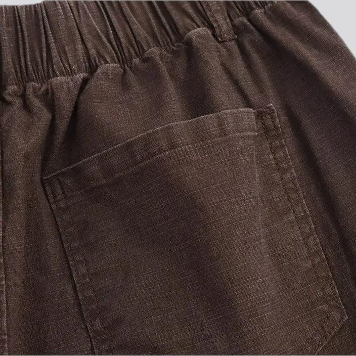 Mid rise stylish wide denim pants for ladies