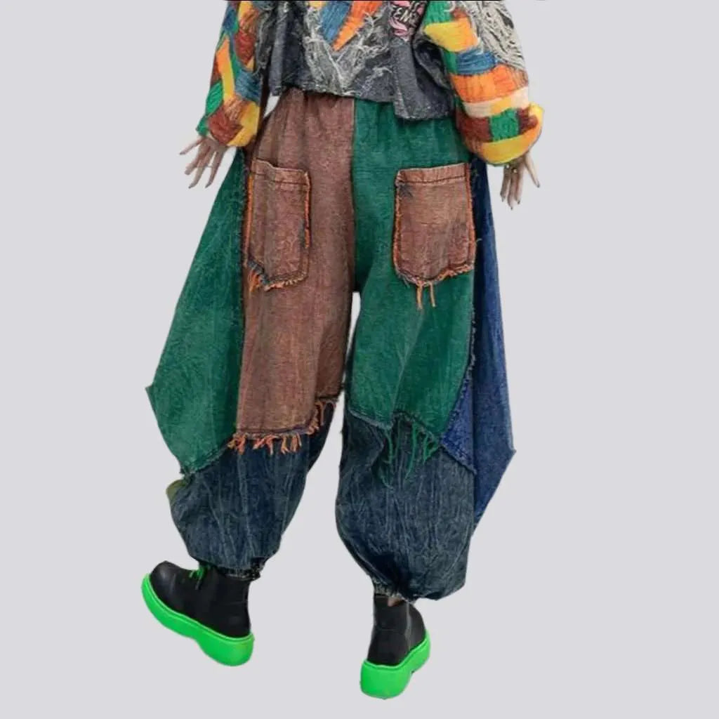 Vintage multi-color denim pants