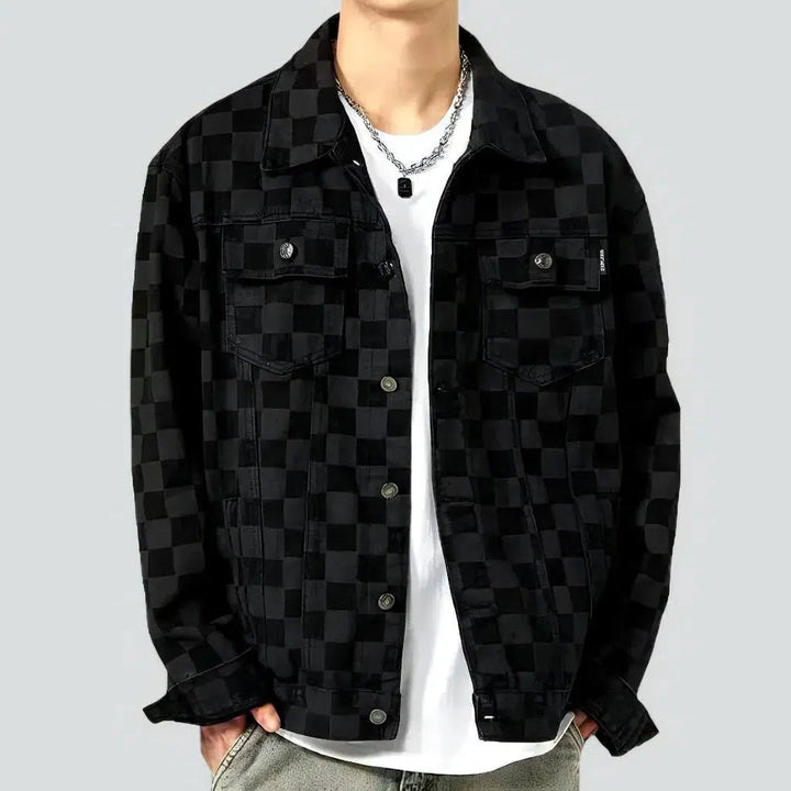 Painted black men's jean jacket | Jeans4you.shop
