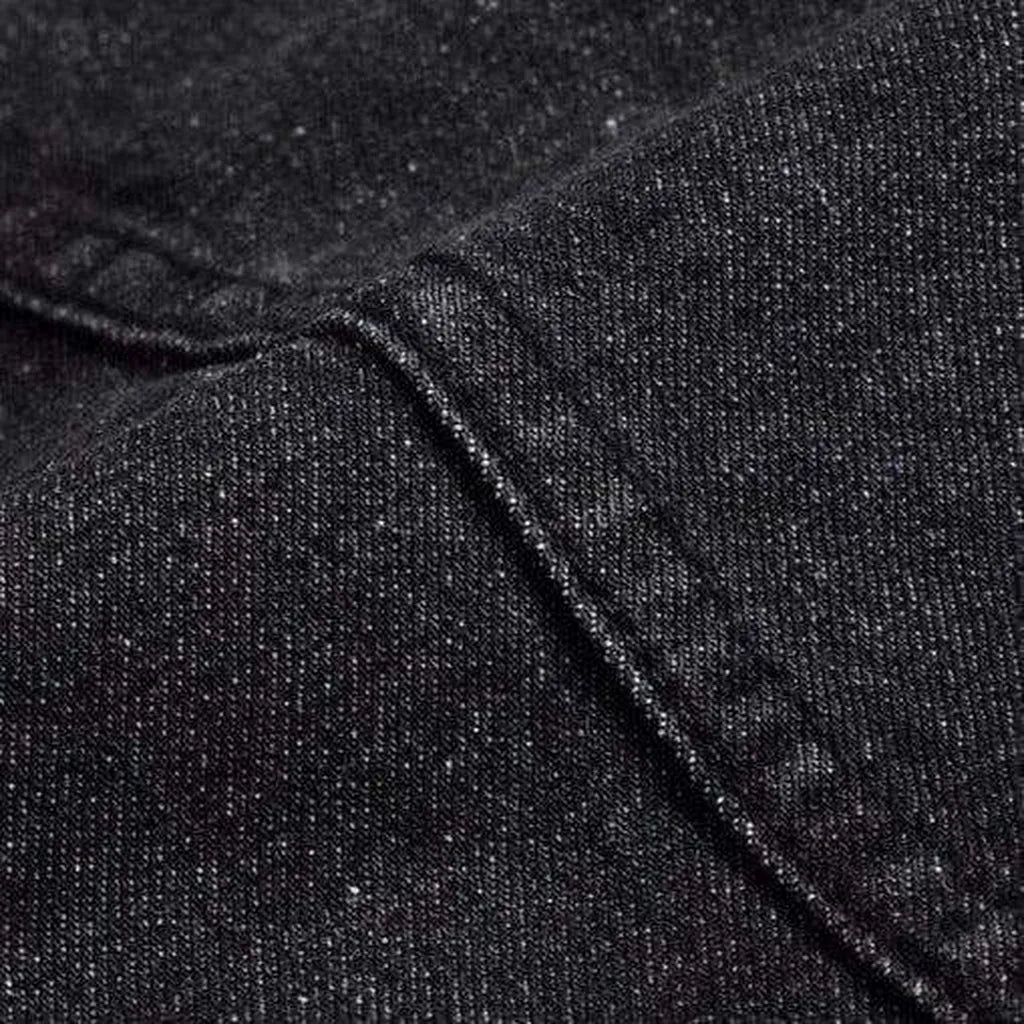 Black winter men's denim jacket